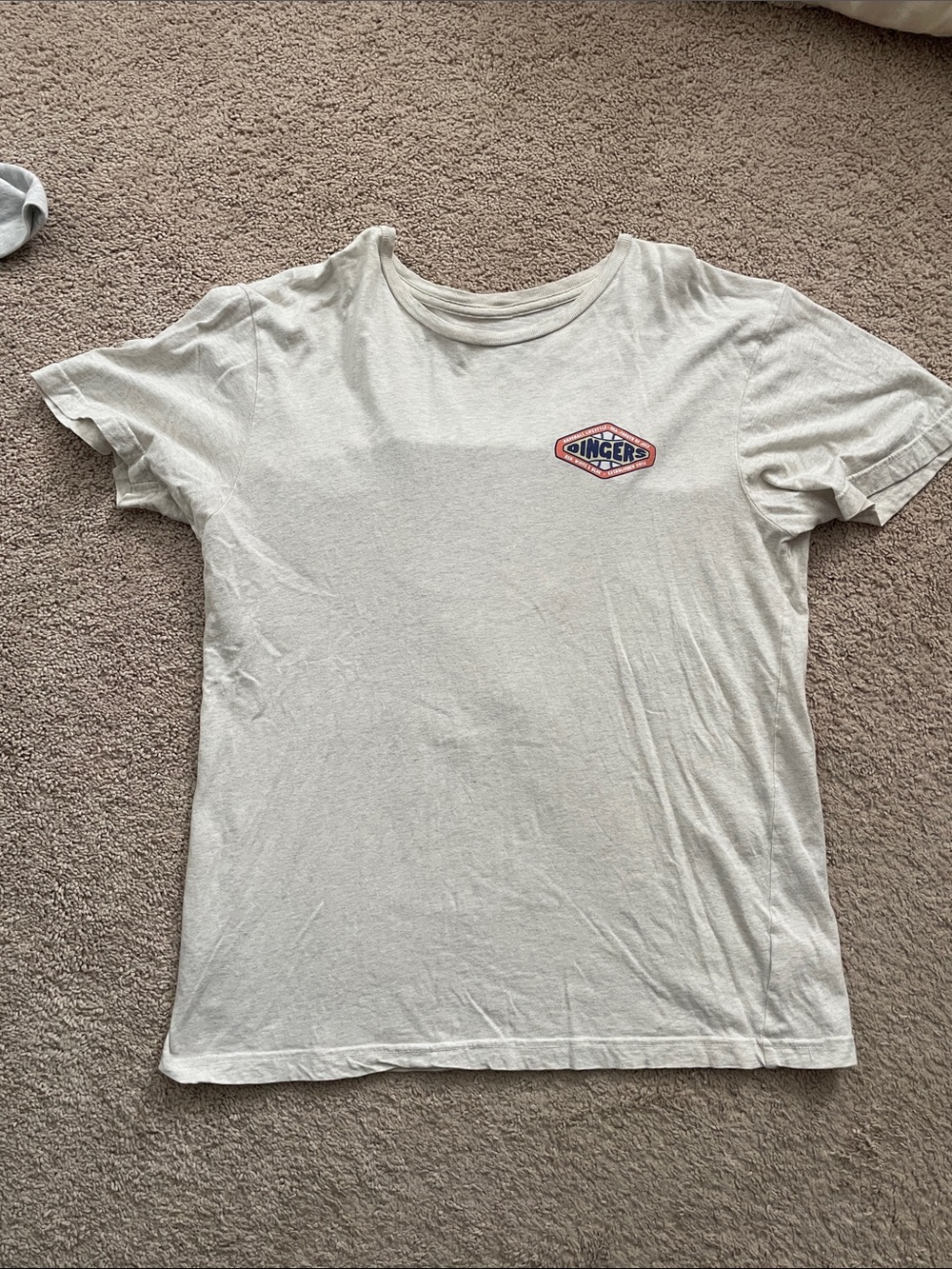 Men's Cream Short-Sleeve Graphic Tee with Chest Logo